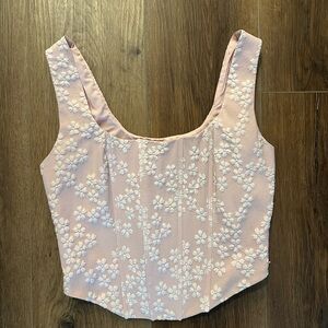 Altar'd State Pink Floral Crop Top